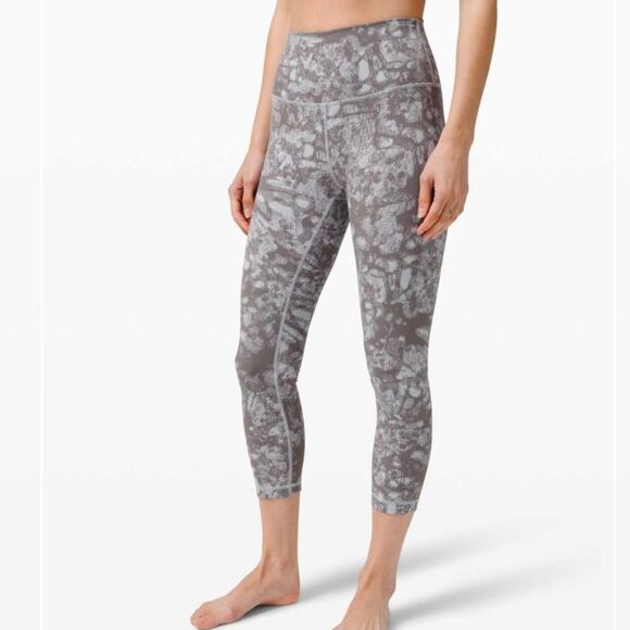 Lululemon Wunder Under High-Rise Crop 23" Synthesize Jacquard Starlight Grey Fog - Picture 5 of 6